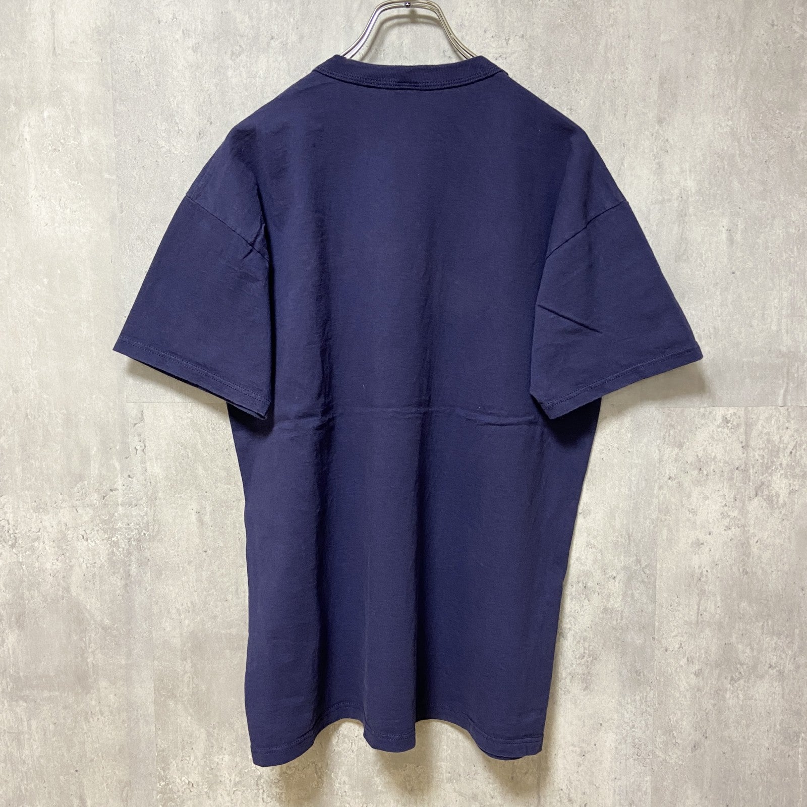 古着 used　90s　USA製　RUSSELL ラッセル　半袖カレッジプリントTシャツ　ネイビー　ヴィンテージ　Lサイズ