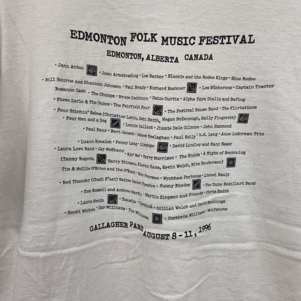 90s　FRUIT OF THE LOOM　半袖プリントTシャツ　ヴィンテージ　シングルステッチ　白　Lサイズ