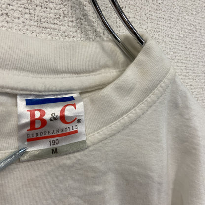 90s～　B&C　半袖プリントTシャツ　鳥　ユーロヴィンテージ　白　ホワイト　Mサイズ