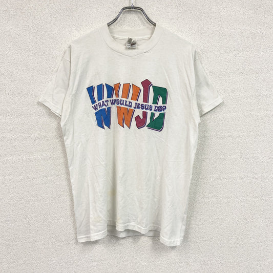 90s～　FRUIT OF THE LOOM　フルーツオブザルーム　WWJD　半袖プリントTシャツ　白　ホワイト　XLサイズ