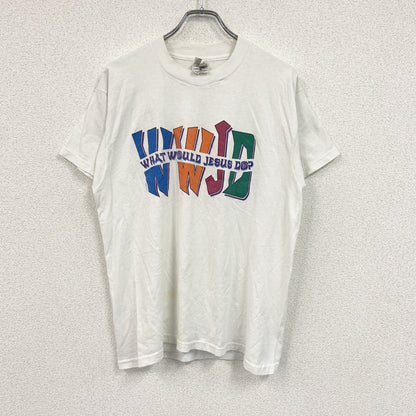 90s～　FRUIT OF THE LOOM　フルーツオブザルーム　WWJD　半袖プリントTシャツ　白　ホワイト　XLサイズ