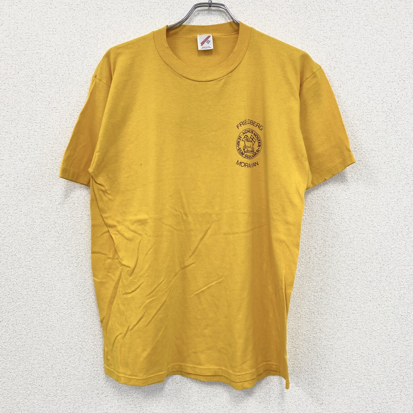 80s　JERZEES　ジャージーズ　半袖プリントTシャツ　ヴィンテージ　　黄色　イエロー　XXLサイズ