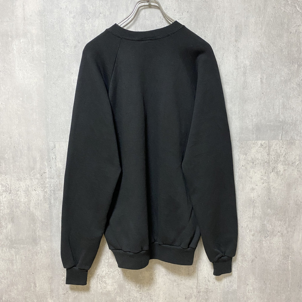 古着 used　80s 80年代　USA製　JERZEES ジャージーズ　長袖刺繍スウェット　黒　ブラック　レトロ　XLサイズ