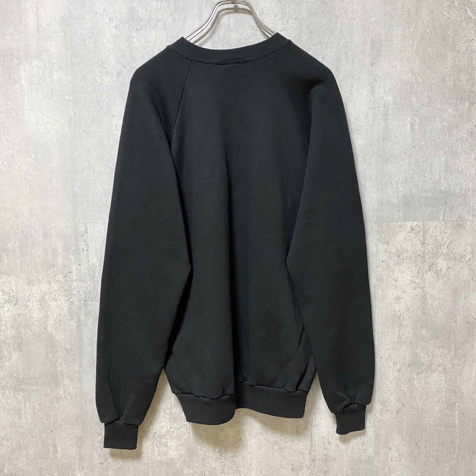 古着 used　80s 80年代　USA製　JERZEES ジャージーズ　長袖刺繍スウェット　黒　ブラック　レトロ　XLサイズ