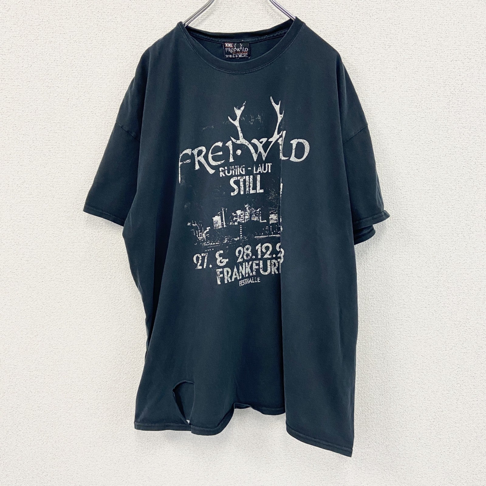 Frei.Wild　フライ・ワイルド　半袖プリントTシャツ　バンドT　ツアーT　黒　ブラック　XXLサイズ
