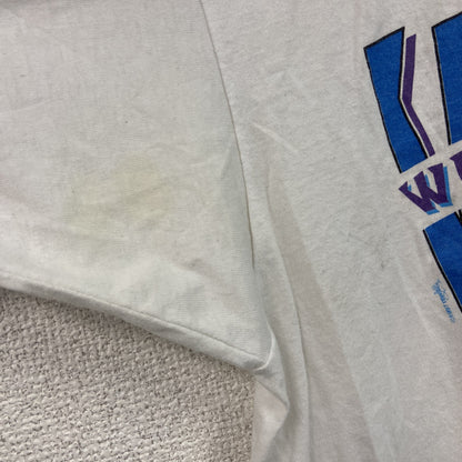 90s～　FRUIT OF THE LOOM　フルーツオブザルーム　WWJD　半袖プリントTシャツ　白　ホワイト　XLサイズ