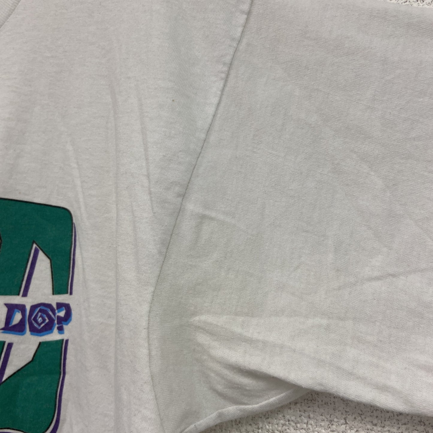 90s～　FRUIT OF THE LOOM　フルーツオブザルーム　WWJD　半袖プリントTシャツ　白　ホワイト　XLサイズ