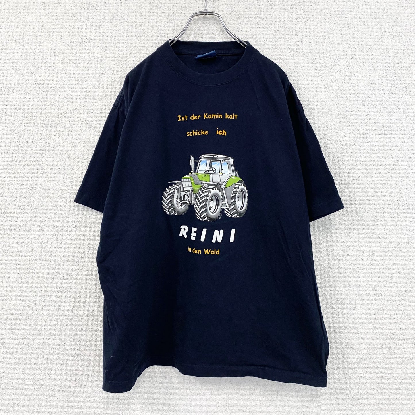 SAN MARINO　サンマリノ　半袖プリントTシャツ　トラクター　紺　ネイビー　3XLサイズ