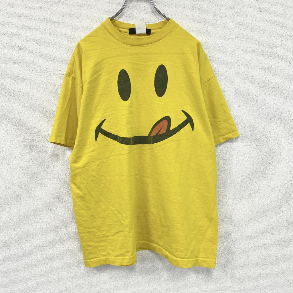 90s～　JOE BOXER　半袖Tシャツ　スマイル　ニコちゃん　ヴィンテージ　黄色　イエロー　ワンサイズ