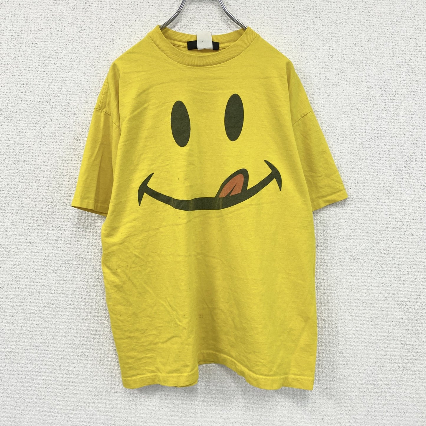 90s～　JOE BOXER　半袖Tシャツ　スマイル　ニコちゃん　ヴィンテージ　黄色　イエロー　ワンサイズ