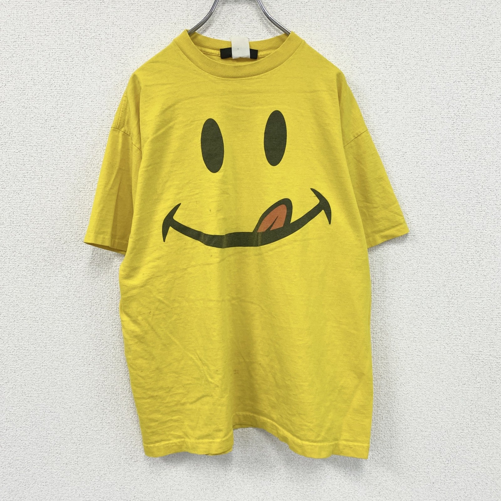 90s～　JOE BOXER　半袖Tシャツ　スマイル　ニコちゃん　ヴィンテージ　黄色　イエロー　ワンサイズ