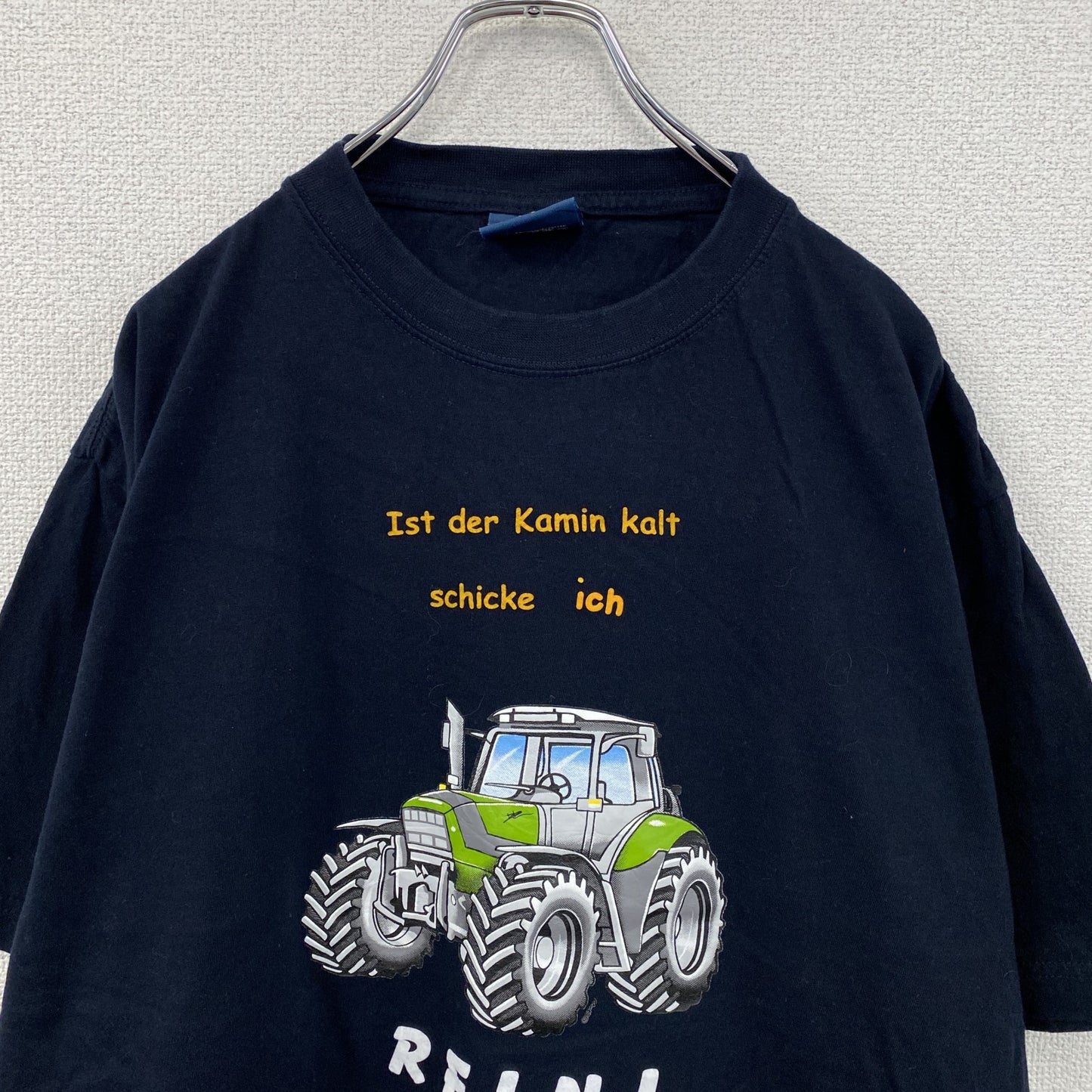 SAN MARINO　サンマリノ　半袖プリントTシャツ　トラクター　紺　ネイビー　3XLサイズ