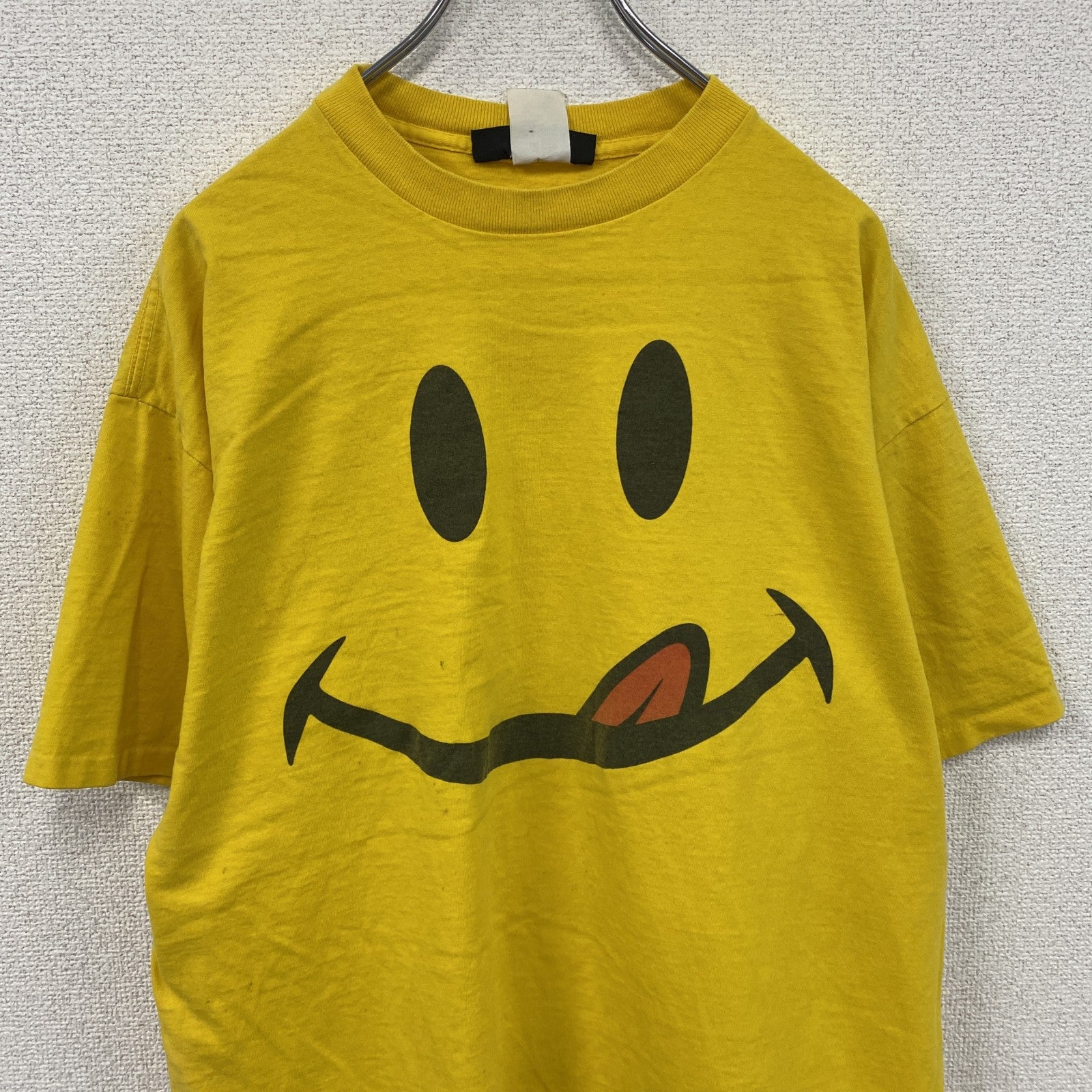 90s～　JOE BOXER　半袖Tシャツ　スマイル　ニコちゃん　ヴィンテージ　黄色　イエロー　ワンサイズ