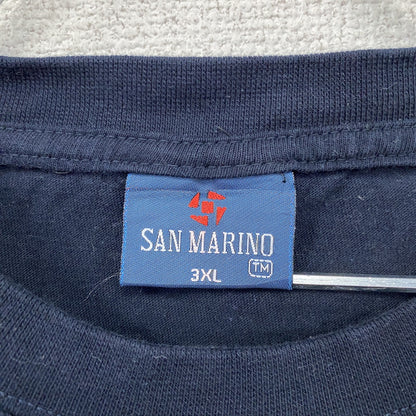 SAN MARINO　サンマリノ　半袖プリントTシャツ　トラクター　紺　ネイビー　3XLサイズ