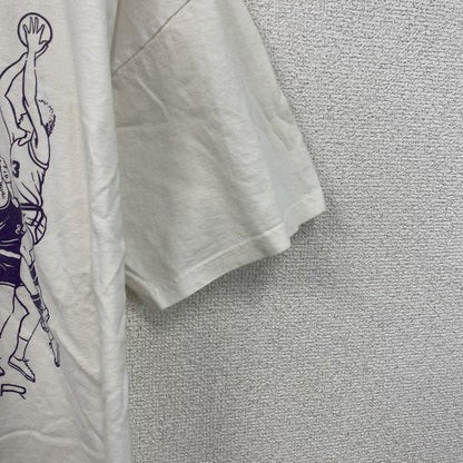 90s～　CASUAL WEAR　半袖Tシャツ　Basketball　バスケットボール　白　ホワイト　Lサイズ