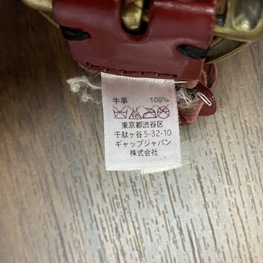 GAP　ギャップ　レザーベルト　赤　レッド　Mサイズ