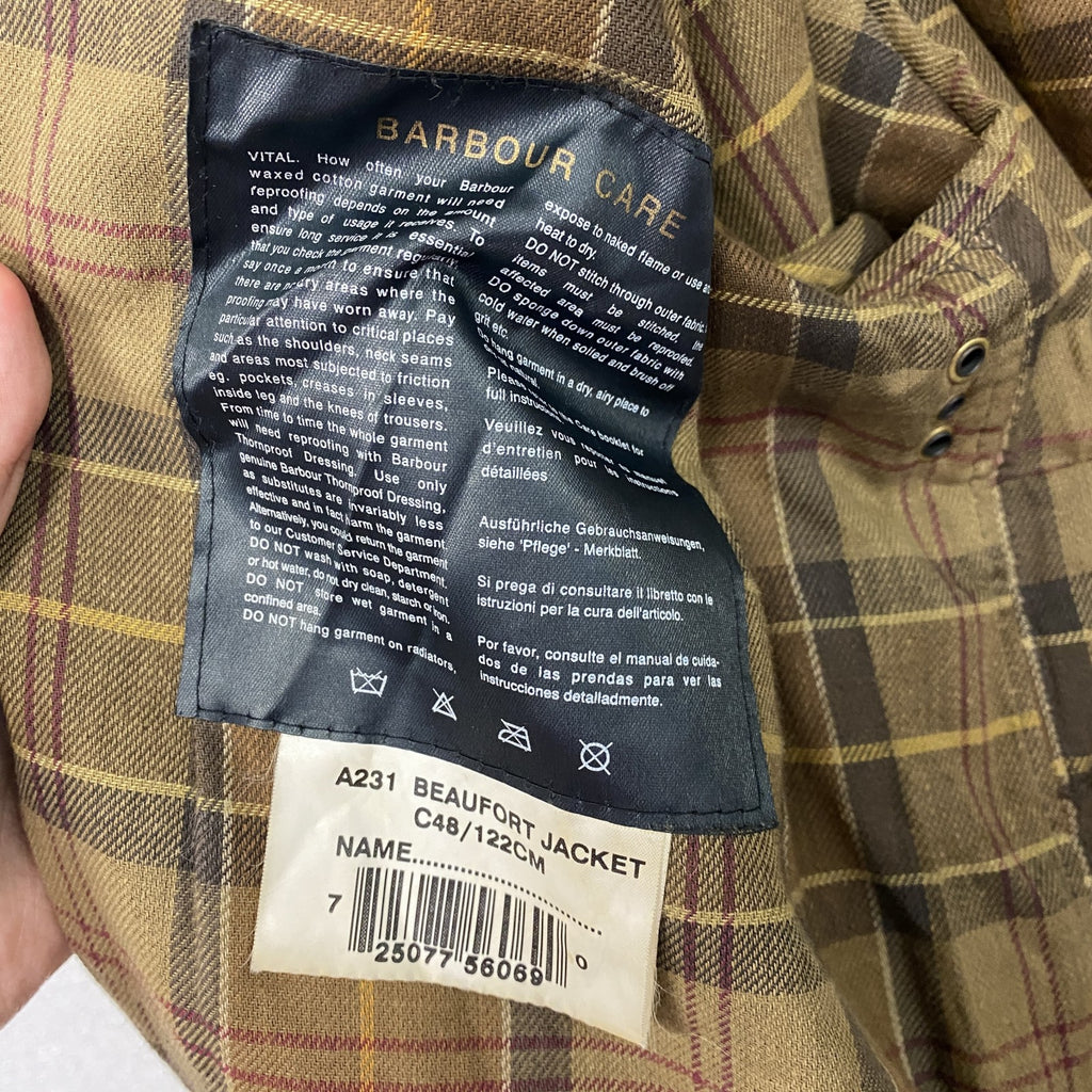 Barbour　バブアー　BEAUFORT　ビューフォート　オイルドコート　オイルドジャケット　焦げ茶　C48サイズ