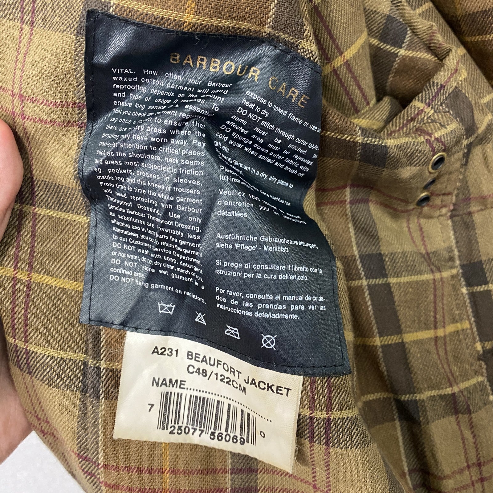 Barbour　バブアー　BEAUFORT　ビューフォート　オイルドコート　オイルドジャケット　焦げ茶　C48サイズ