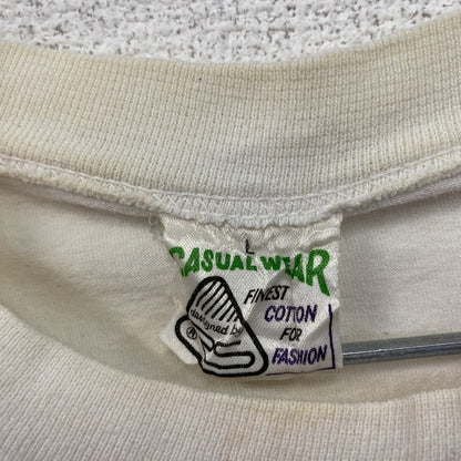 90s～　CASUAL WEAR　半袖Tシャツ　Basketball　バスケットボール　白　ホワイト　Lサイズ