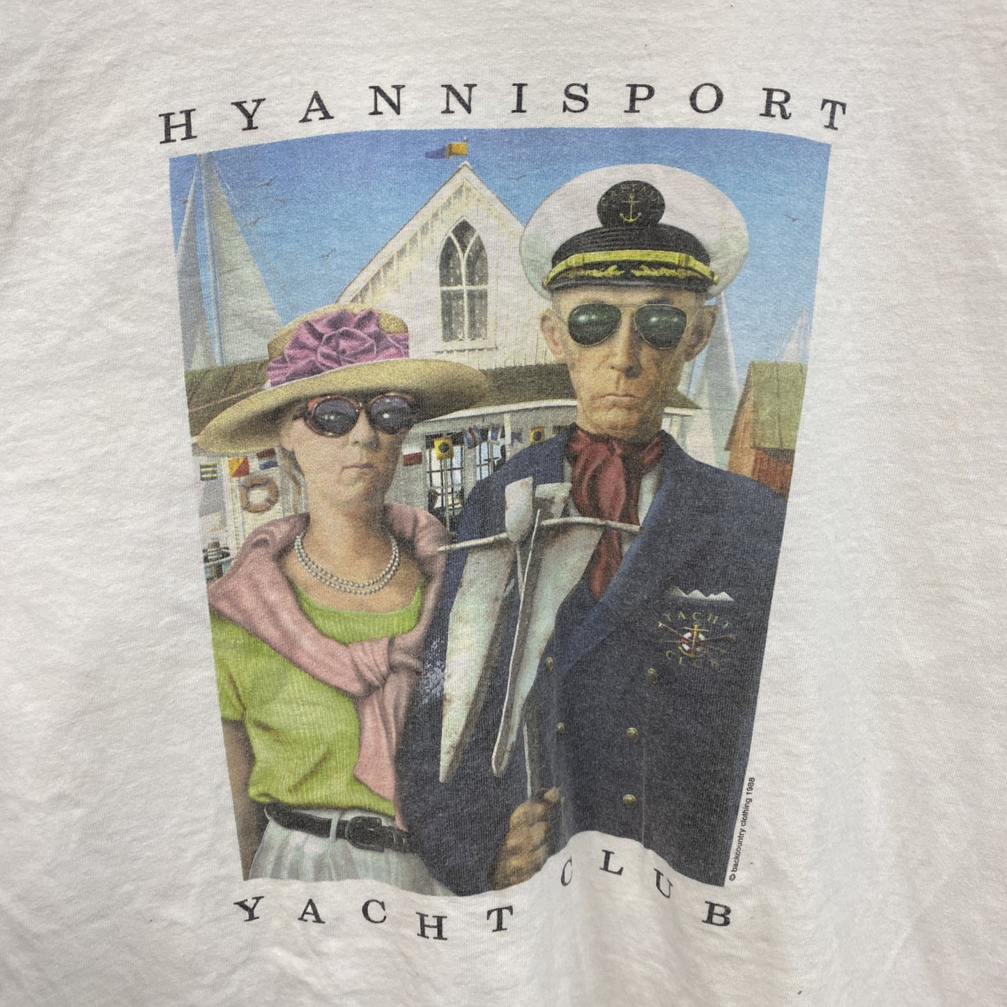 00s　backcountry clothing　半袖プリントTシャツ　ヴィンテージ　白　ホワイト　Lサイズ