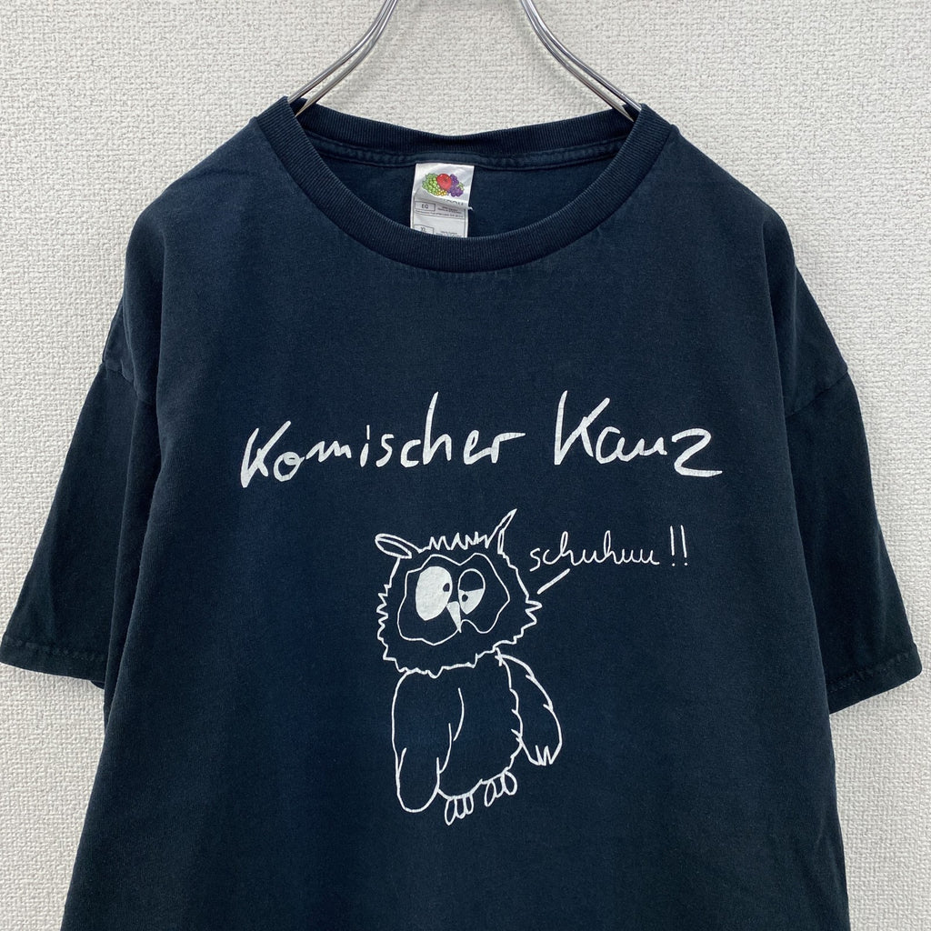 FRUIT OF THE LOOM　フルーツオブザルーム　半袖プリントTシャツ　アニマルT　紺　ネイビー　XLサイズ