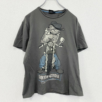 POPEYE　ポパイ　半袖プリントTシャツ　キャラクターT　ダークグレー　Lサイズ