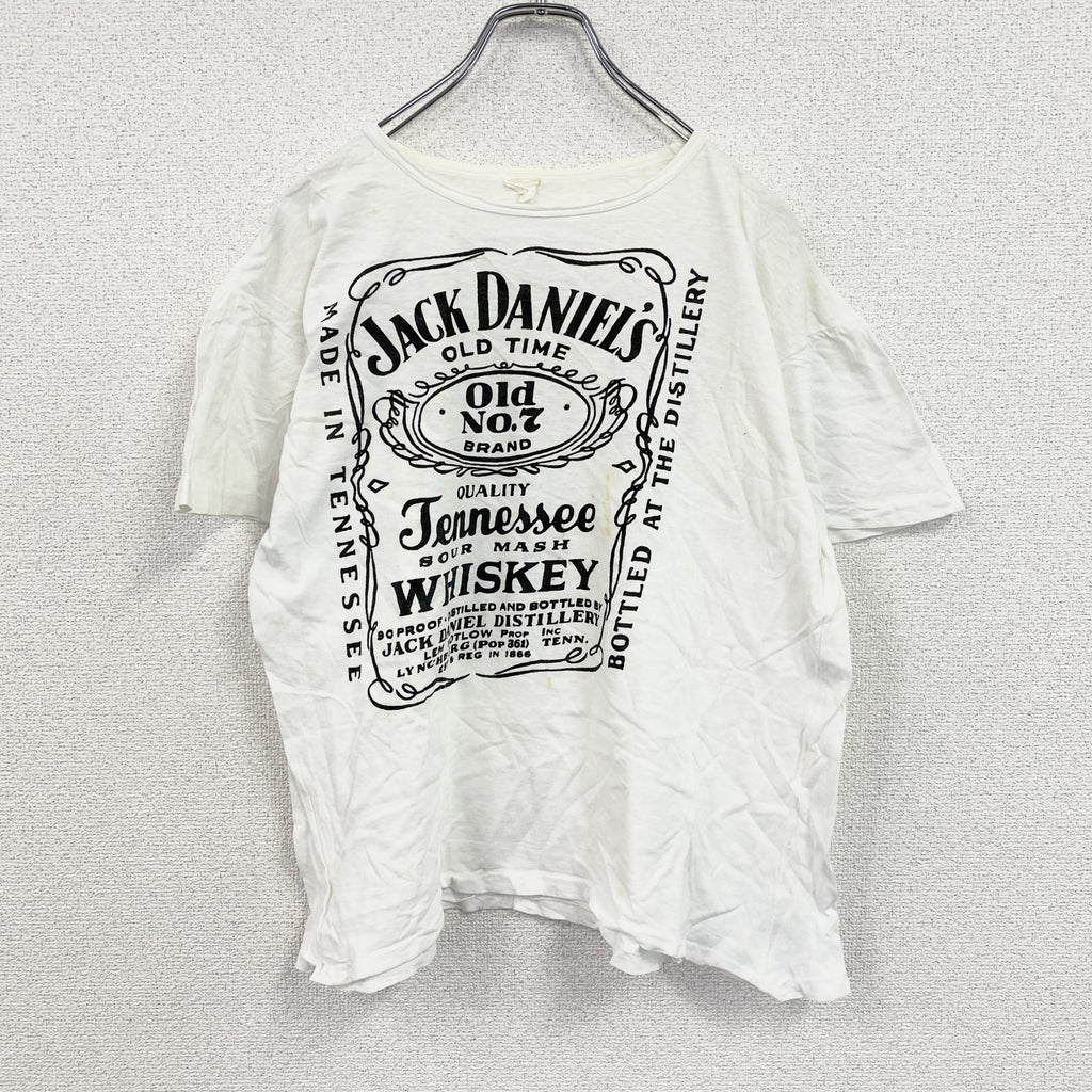 Jack Daniel's　ジャックダニエル　半袖Tシャツ　テネシー・ウイスキー　シングルステッチ　白　ホワイト　