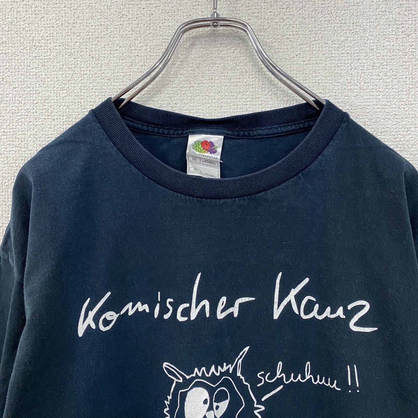 FRUIT OF THE LOOM　フルーツオブザルーム　半袖プリントTシャツ　アニマルT　紺　ネイビー　XLサイズ