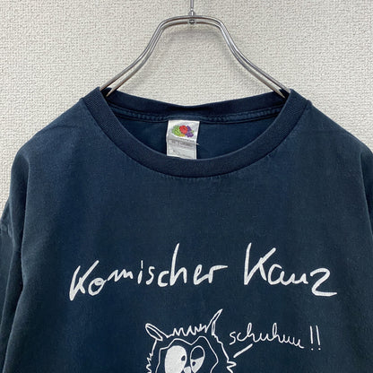 FRUIT OF THE LOOM　フルーツオブザルーム　半袖プリントTシャツ　アニマルT　紺　ネイビー　XLサイズ