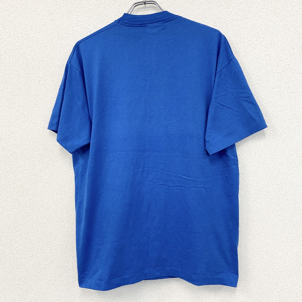 80s～　半袖プリントTシャツ　ヴィンテージ　シングルステッチ　青