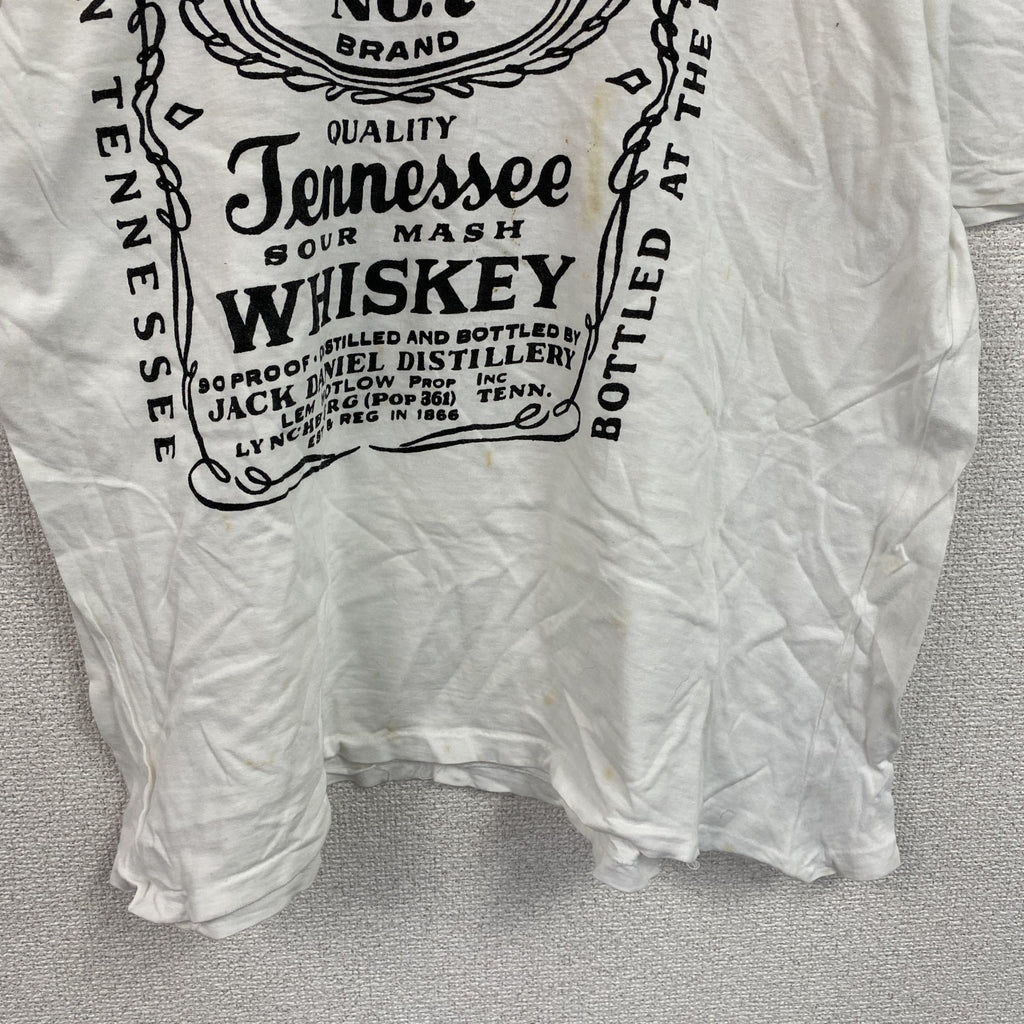 Jack Daniel's　ジャックダニエル　半袖Tシャツ　テネシー・ウイスキー　シングルステッチ　白　ホワイト　