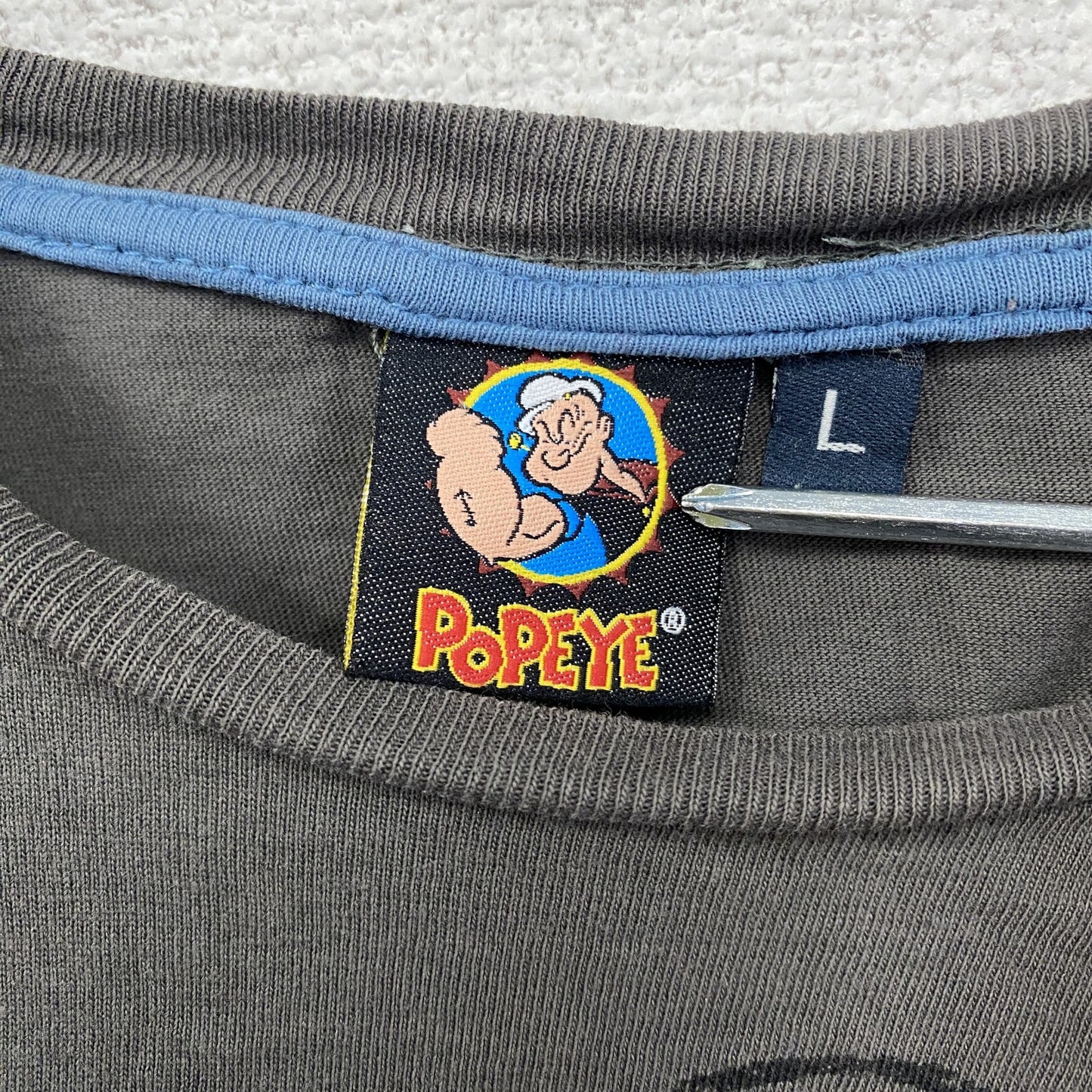 POPEYE　ポパイ　半袖プリントTシャツ　キャラクターT　ダークグレー　Lサイズ