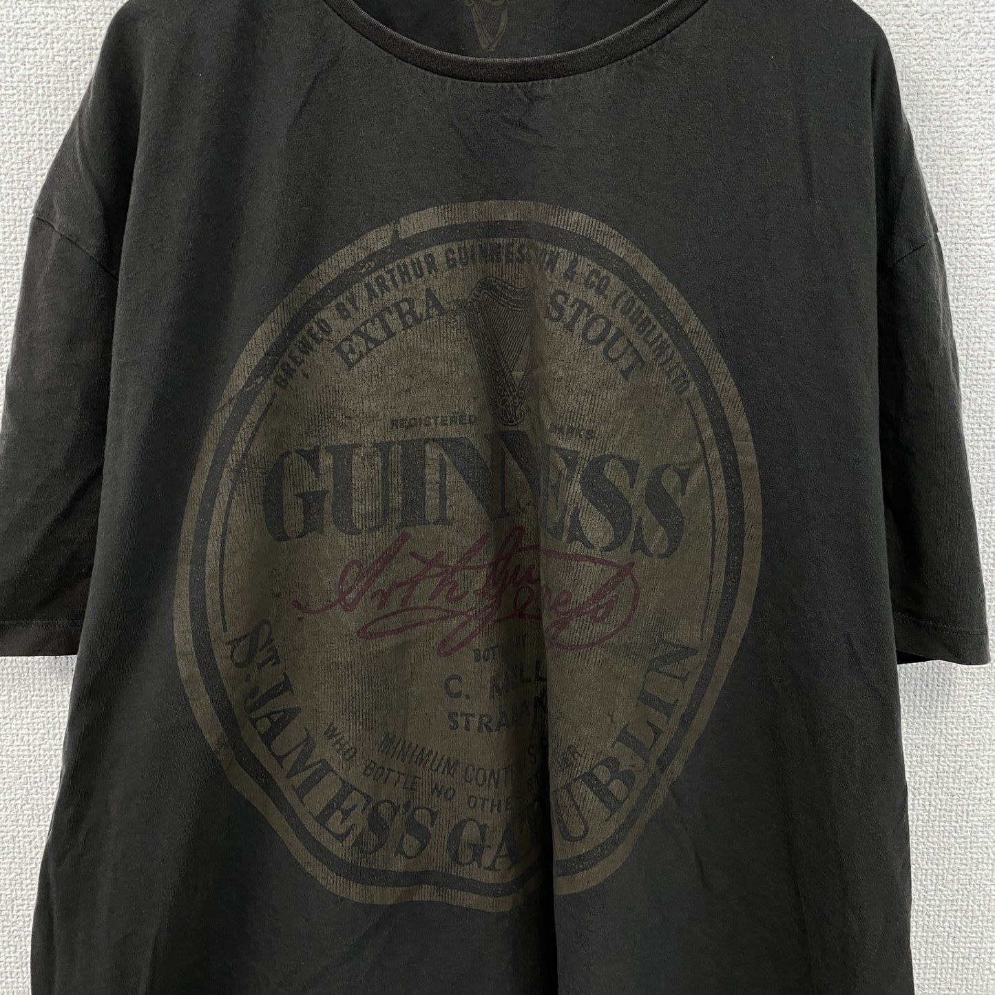 GUINNESS　ギネス　半袖プリントTシャツ　企業T　ダークグレー　3XLサイズ
