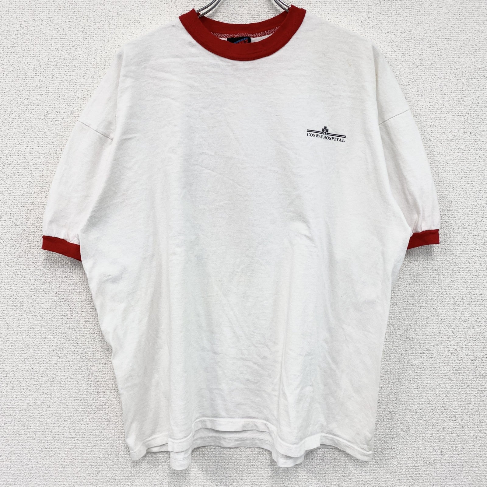 90s　SOFFE’S　半袖プリントリンガーTシャツ　ヴィンテージ　白　ホワイト　2XLサイズ