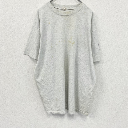 90s　HUMEUR DESIGN　半袖プリントTシャツ　スラッシュパピー　シングルステッチ　クルーネック　霜降りグレー　XLサイズ