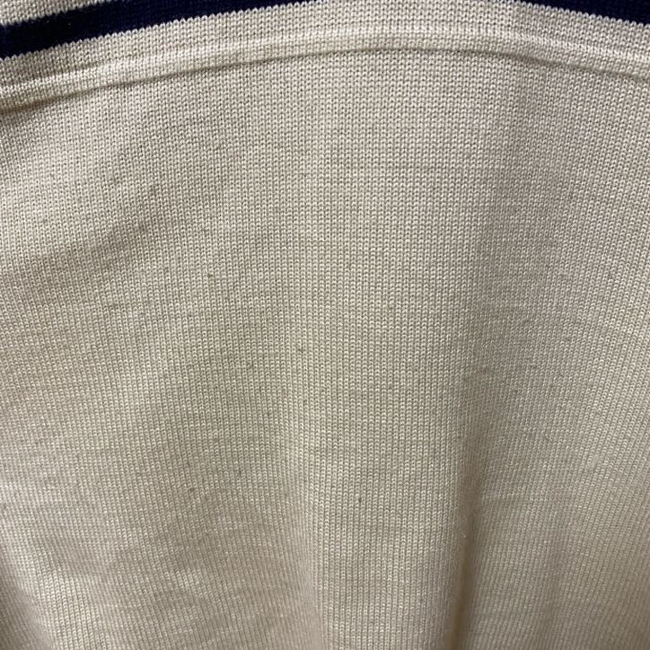 古着 used　NIKE　ナイキ　長袖ハーフジップニット　セーター　ワンポイントロゴ刺繍　ライン　ハイネック　Lサイズ