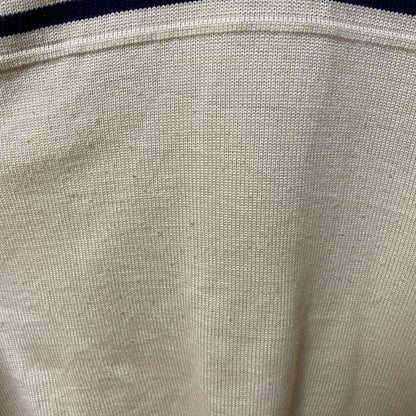 古着 used　NIKE　ナイキ　長袖ハーフジップニット　セーター　ワンポイントロゴ刺繍　ライン　ハイネック　Lサイズ