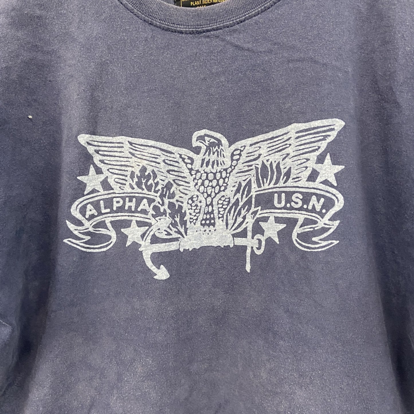 ALPHA INDUSTRIES　アルファ　半袖プリントTシャツ　紺　ネイビー　Sサイズ