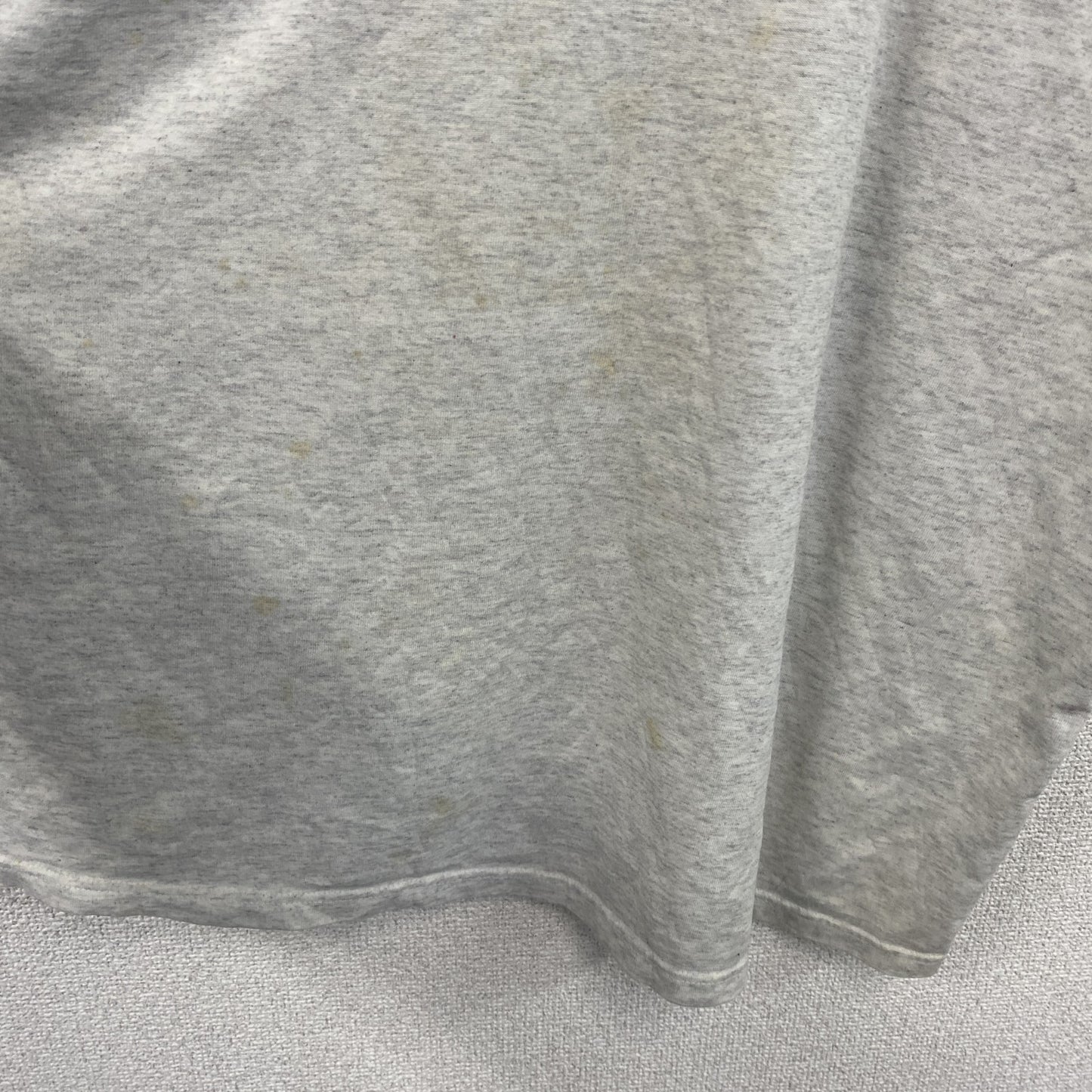 90s　HUMEUR DESIGN　半袖プリントTシャツ　スラッシュパピー　シングルステッチ　クルーネック　霜降りグレー　XLサイズ