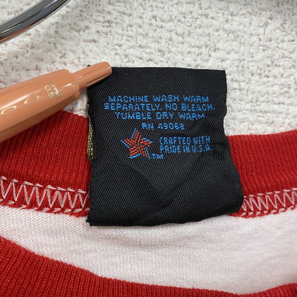 90s　SOFFE’S　半袖プリントリンガーTシャツ　ヴィンテージ　白　ホワイト　2XLサイズ