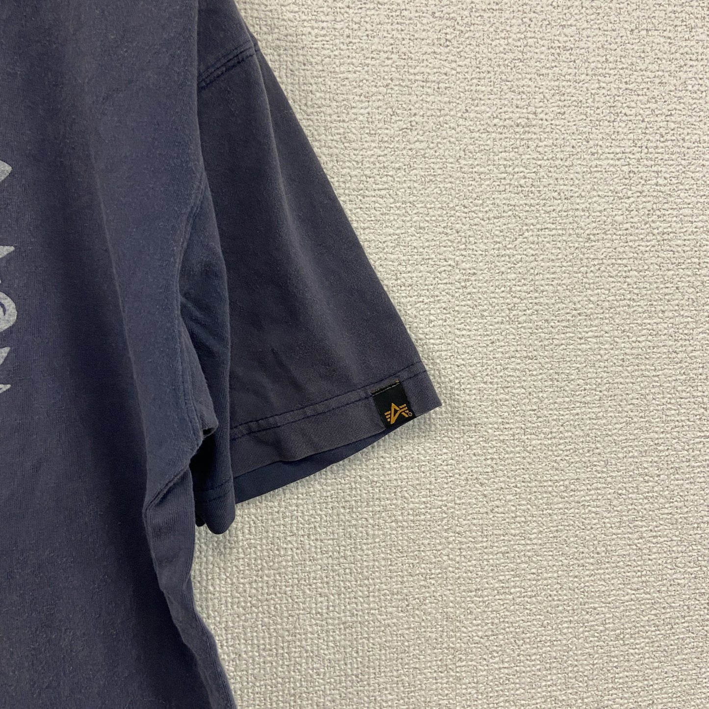 ALPHA INDUSTRIES　アルファ　半袖プリントTシャツ　紺　ネイビー　Sサイズ