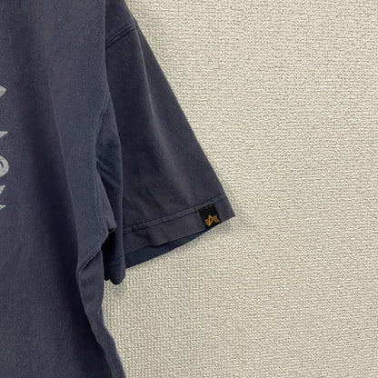 ALPHA INDUSTRIES　アルファ　半袖プリントTシャツ　紺　ネイビー　Sサイズ