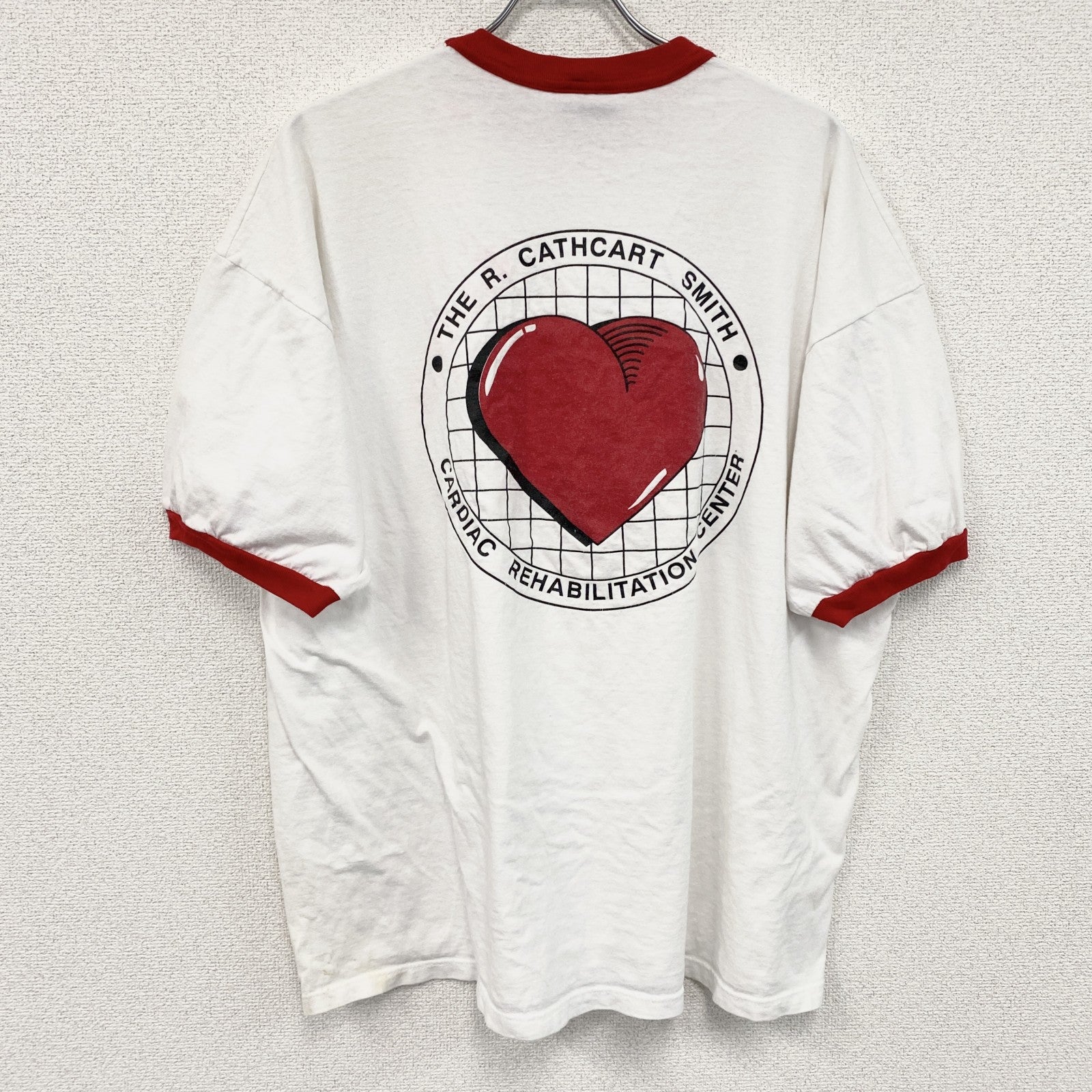 90s　SOFFE’S　半袖プリントリンガーTシャツ　ヴィンテージ　白　ホワイト　2XLサイズ