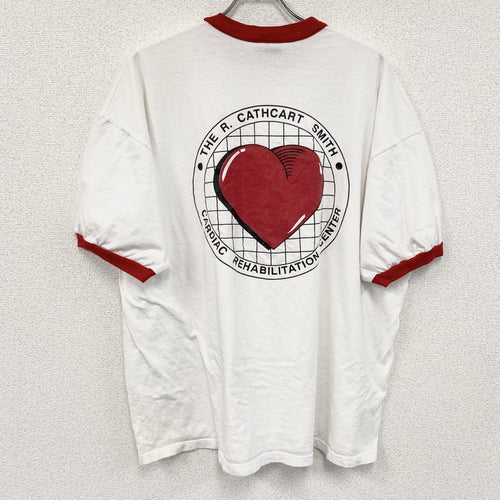 90s　SOFFE’S　半袖プリントリンガーTシャツ　ヴィンテージ　白　ホワイト　2XLサイズ