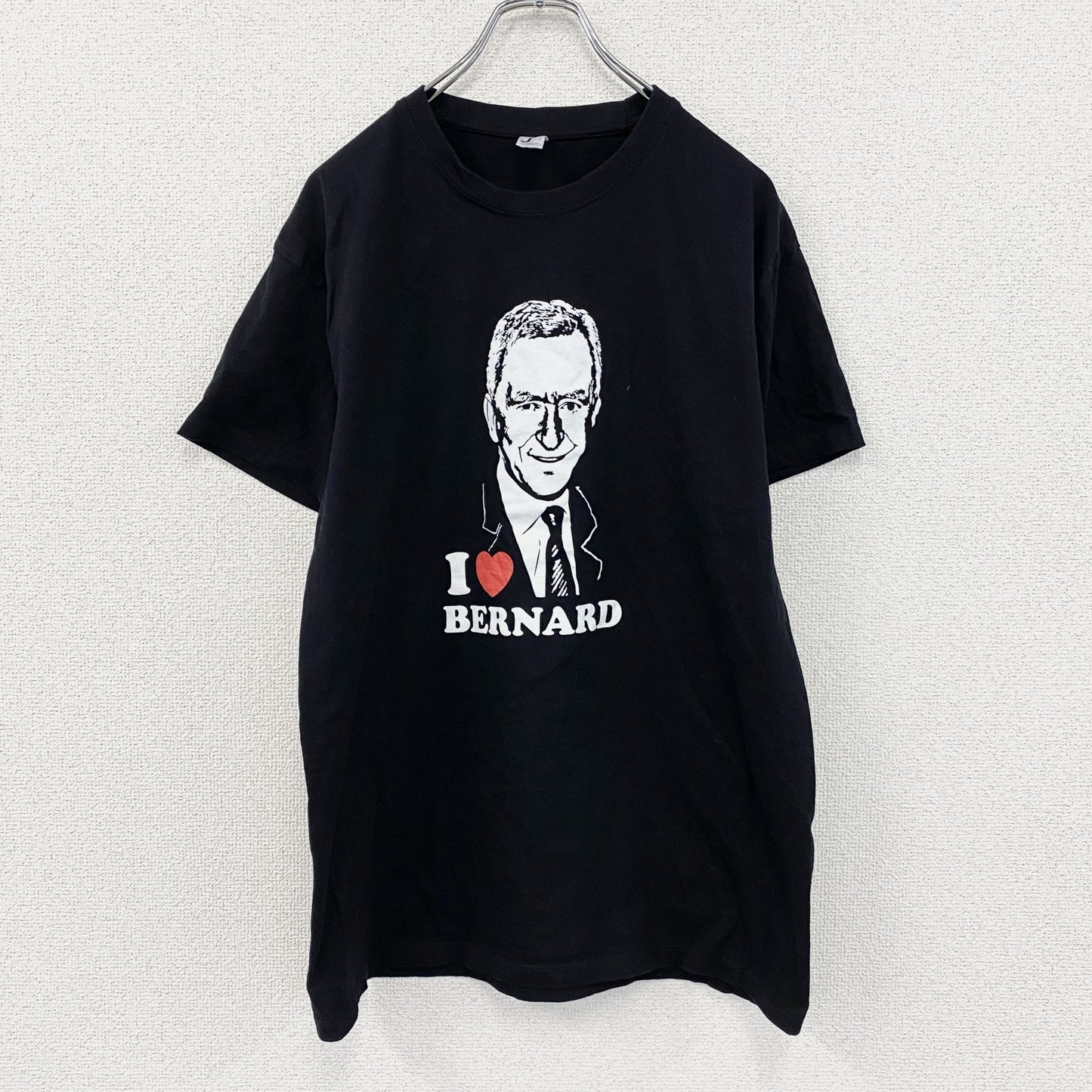 SOL’S　ベルナールアルノー　半袖プリントTシャツ　I♡LOVE Tシャツ　黒　ブラック