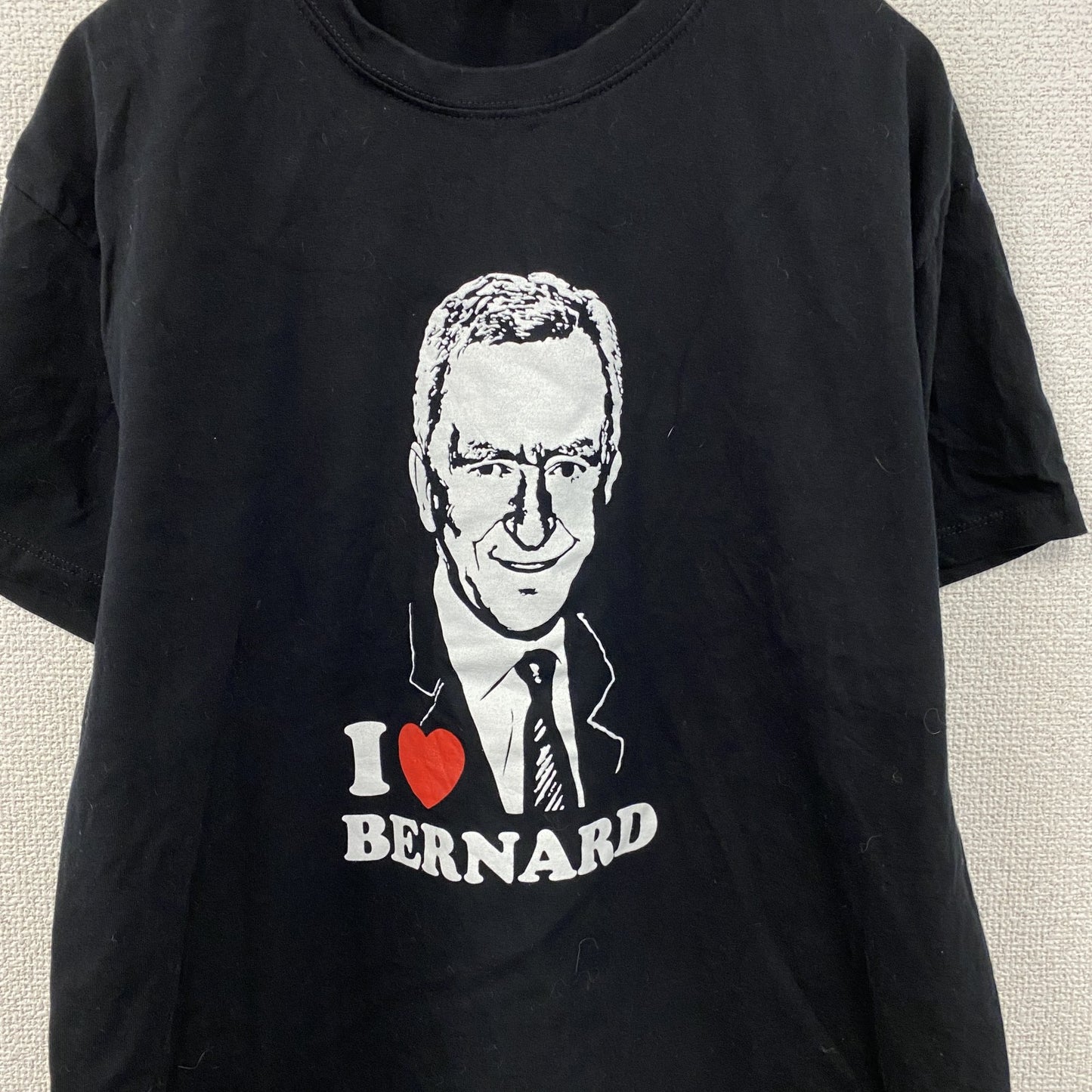SOL’S　ベルナールアルノー　半袖プリントTシャツ　I♡LOVE Tシャツ　黒　ブラック