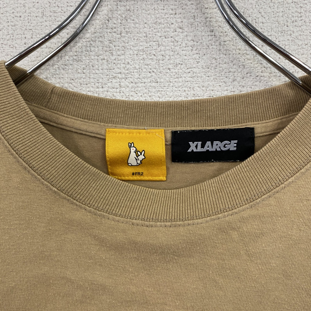 X-LARGE　エクストララージ　FR2　エフアールツー　半袖プリントTシャツ　コラボT　茶色　ブラウン　Mサイズ　