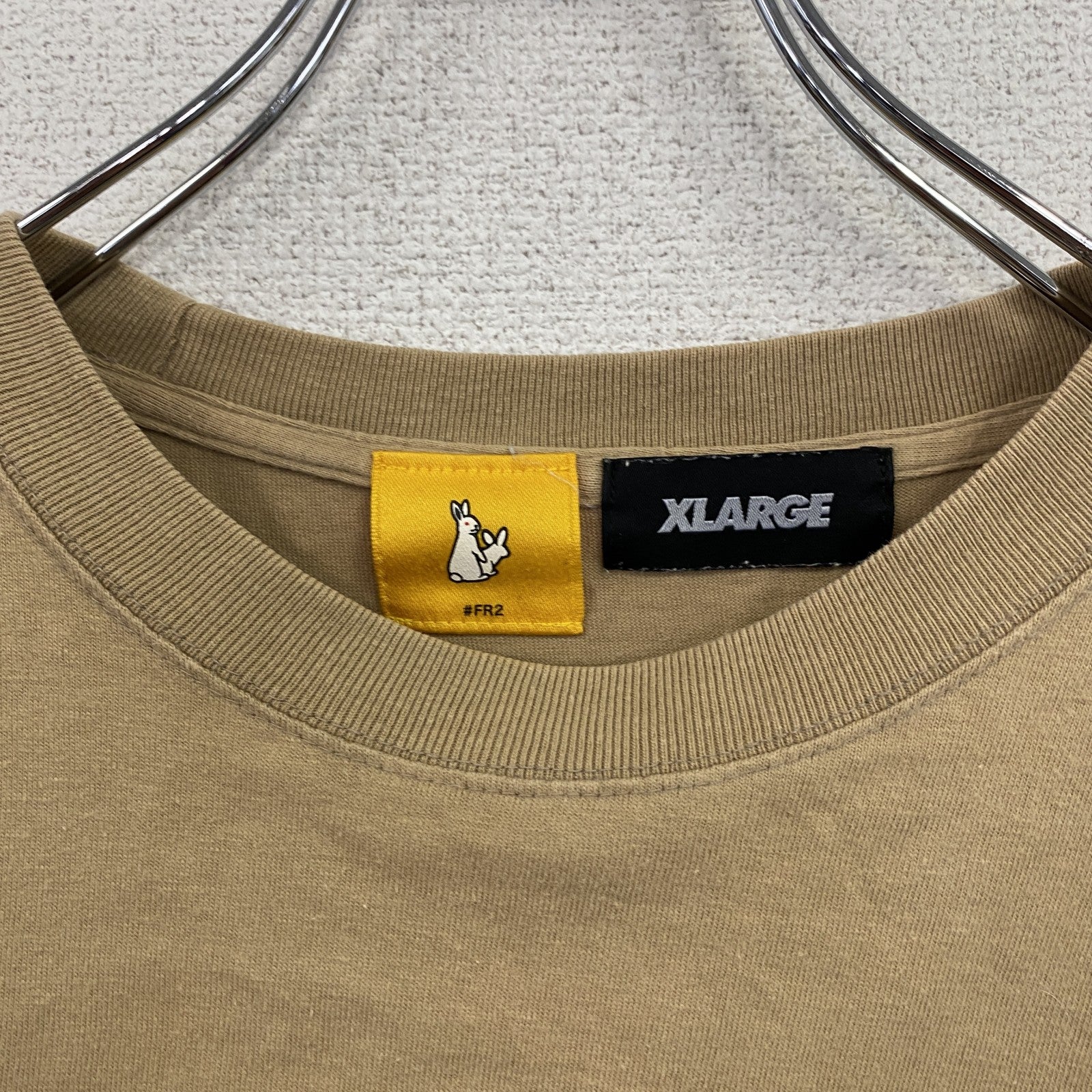 X-LARGE　エクストララージ　FR2　エフアールツー　半袖プリントTシャツ　コラボT　茶色　ブラウン　Mサイズ　