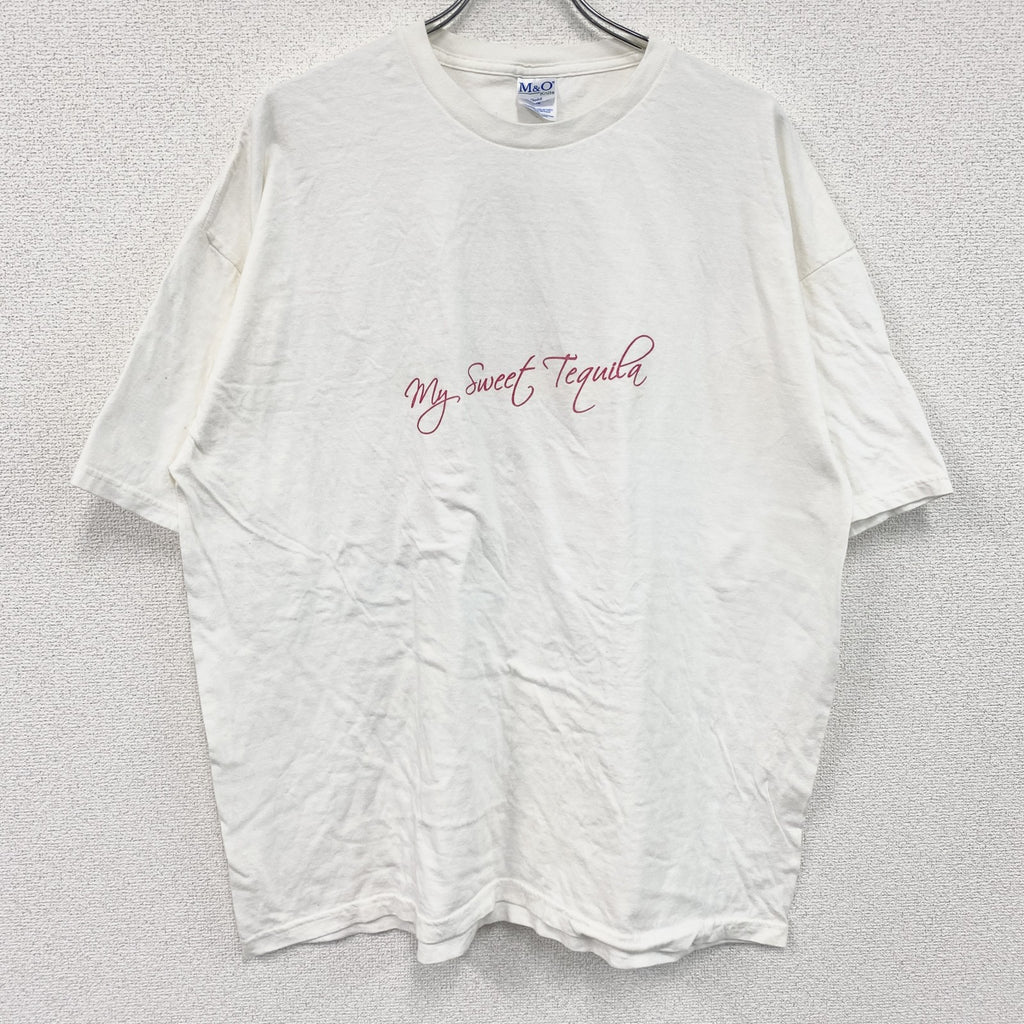 ～00s　M&O　MAMA LUCIA　半袖プリントフォトTシャツ　両面プリント　ヴィンテージ　白　ホワイト　2XLサイズ
