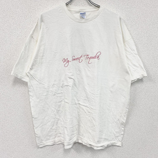 ～00s　M&O　MAMA LUCIA　半袖プリントフォトTシャツ　両面プリント　ヴィンテージ　白　ホワイト　2XLサイズ